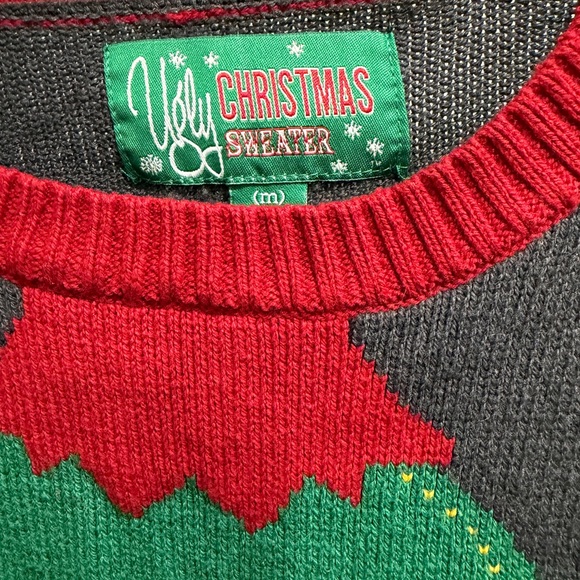 Ugly Christmas Sweater - Elf Design in Red, Green, and Gray - Picture 2 of 5